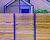 Horizontal timber slat and steel gate