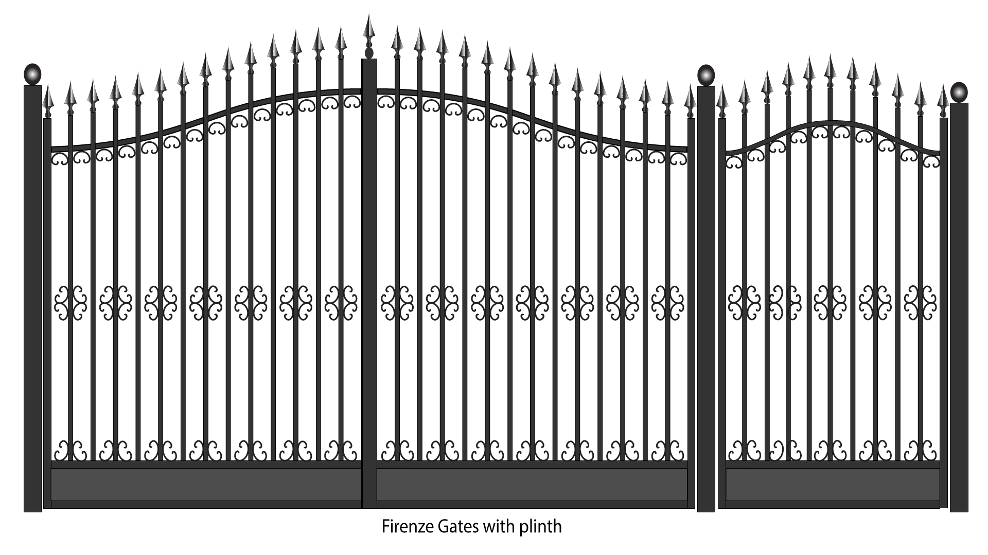 metal fence gate. firenze steel gates with plinth metal fence gate