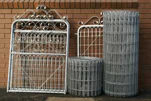 galvanised wire and gate