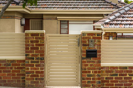 Steel horizontal slat pedestrian gate