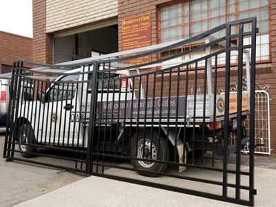 Metal entrance gates