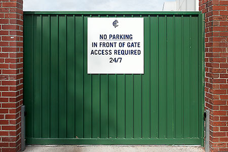 This automatic gate has a BFT Ares 1000kg automatic gate motor for the Carlton Football Club.